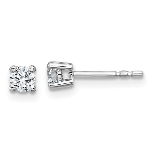 10k White Gold Round 4-Prong .33ct. Diamond Stud Earrings