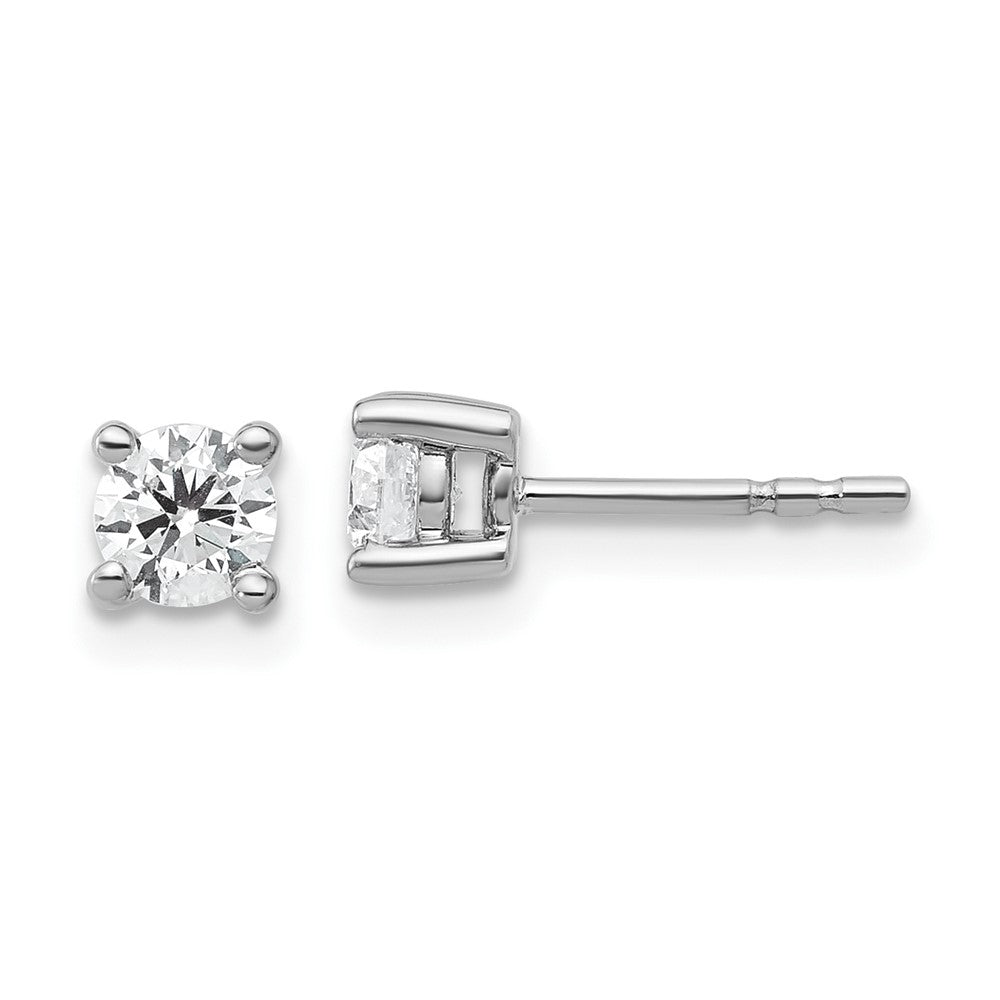 10k White Gold Round 4-Prong .50ct. Diamond Stud Earrings