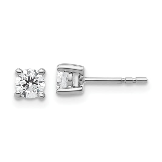 10k White Gold Round 4-Prong .50ct. Diamond Stud Earrings