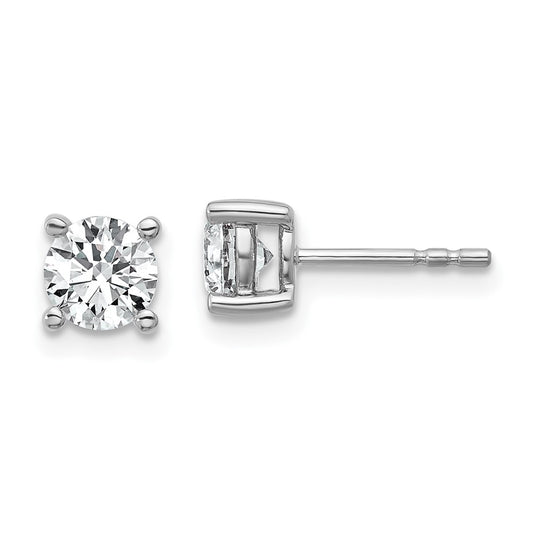 10k White Gold Round 4-Prong 1.00ct. Diamond Stud Earrings