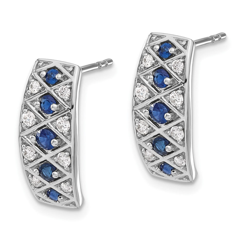 14k White Gold Diamond and Sapphire Fancy Earrings