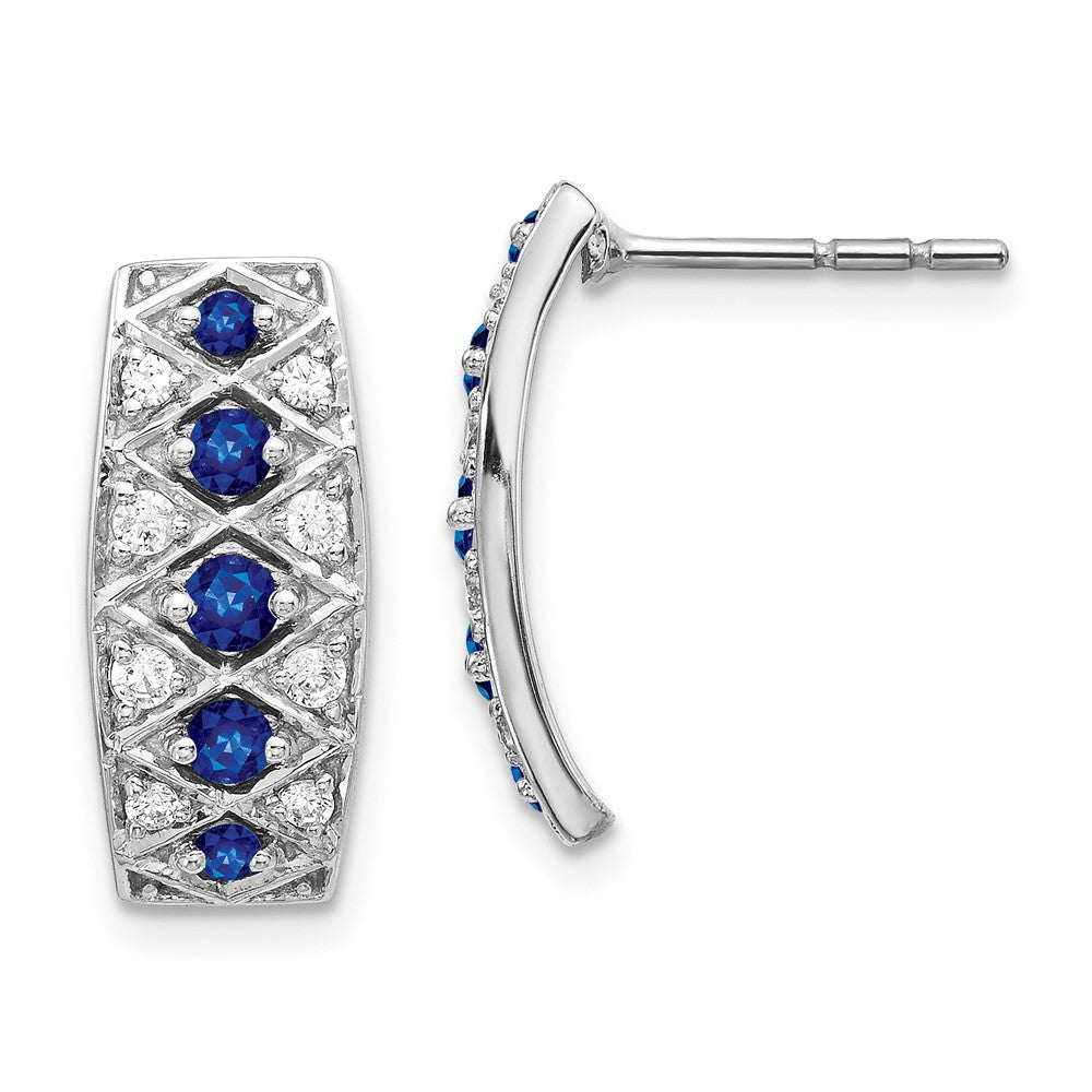 14k White Gold Diamond and Sapphire Fancy Earrings