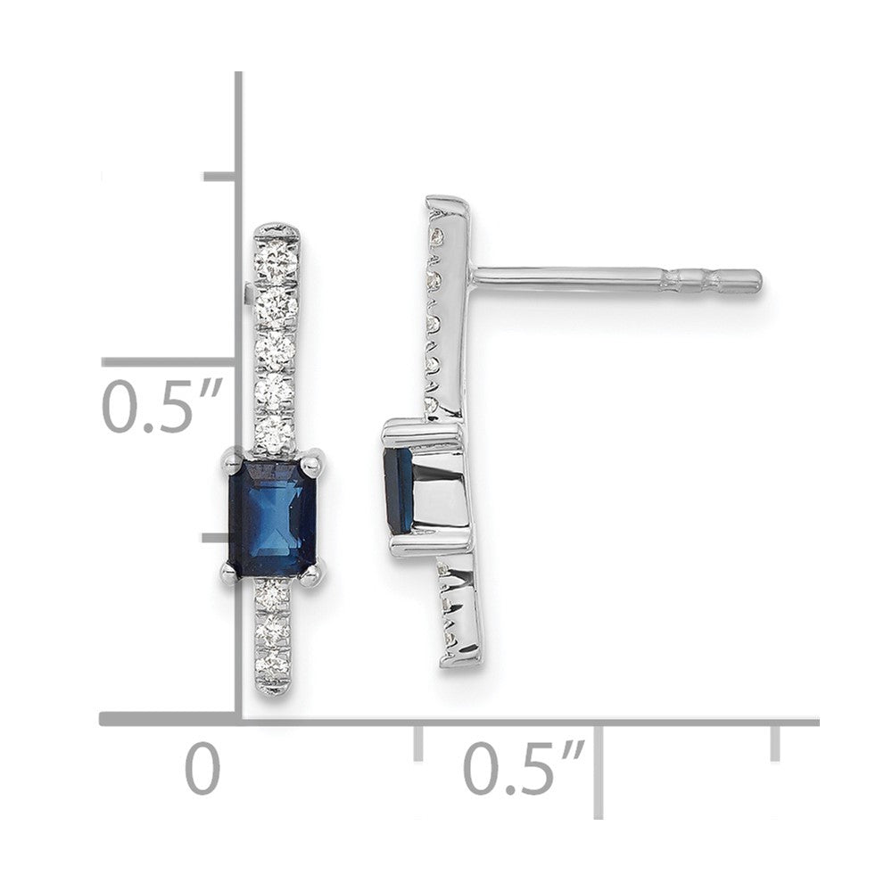 14k White Gold Diamond and Sapphire Fancy Earrings