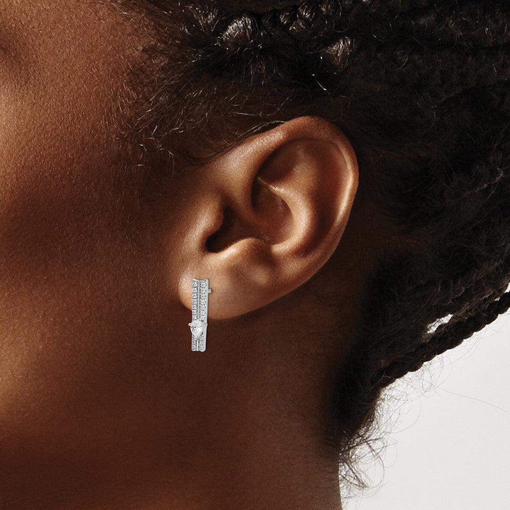 14k White Gold Diamond Fancy Earrings