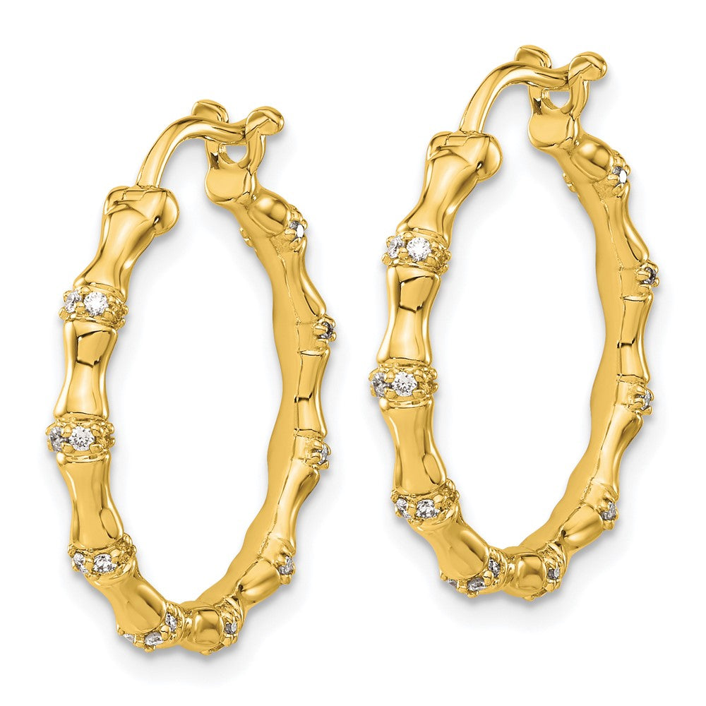 14k Diamond Fancy Hoop Earrings