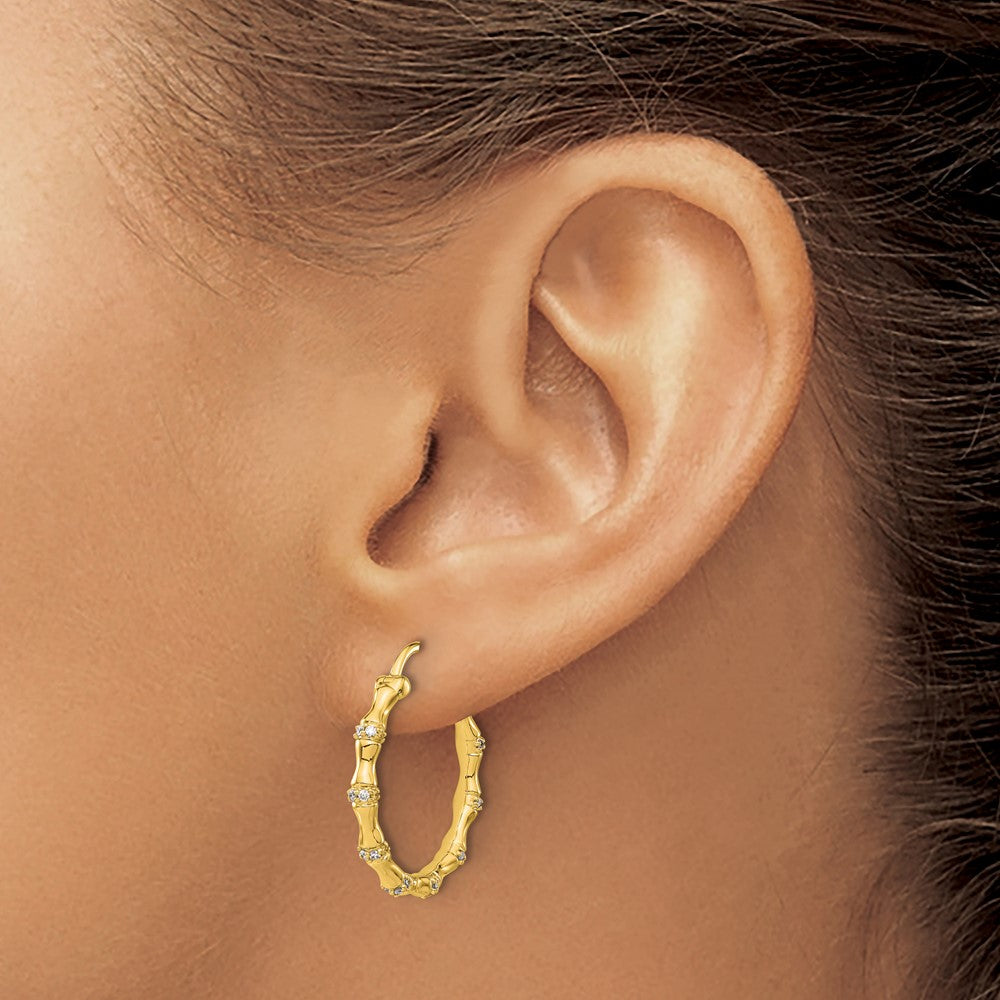 14k Diamond Fancy Hoop Earrings