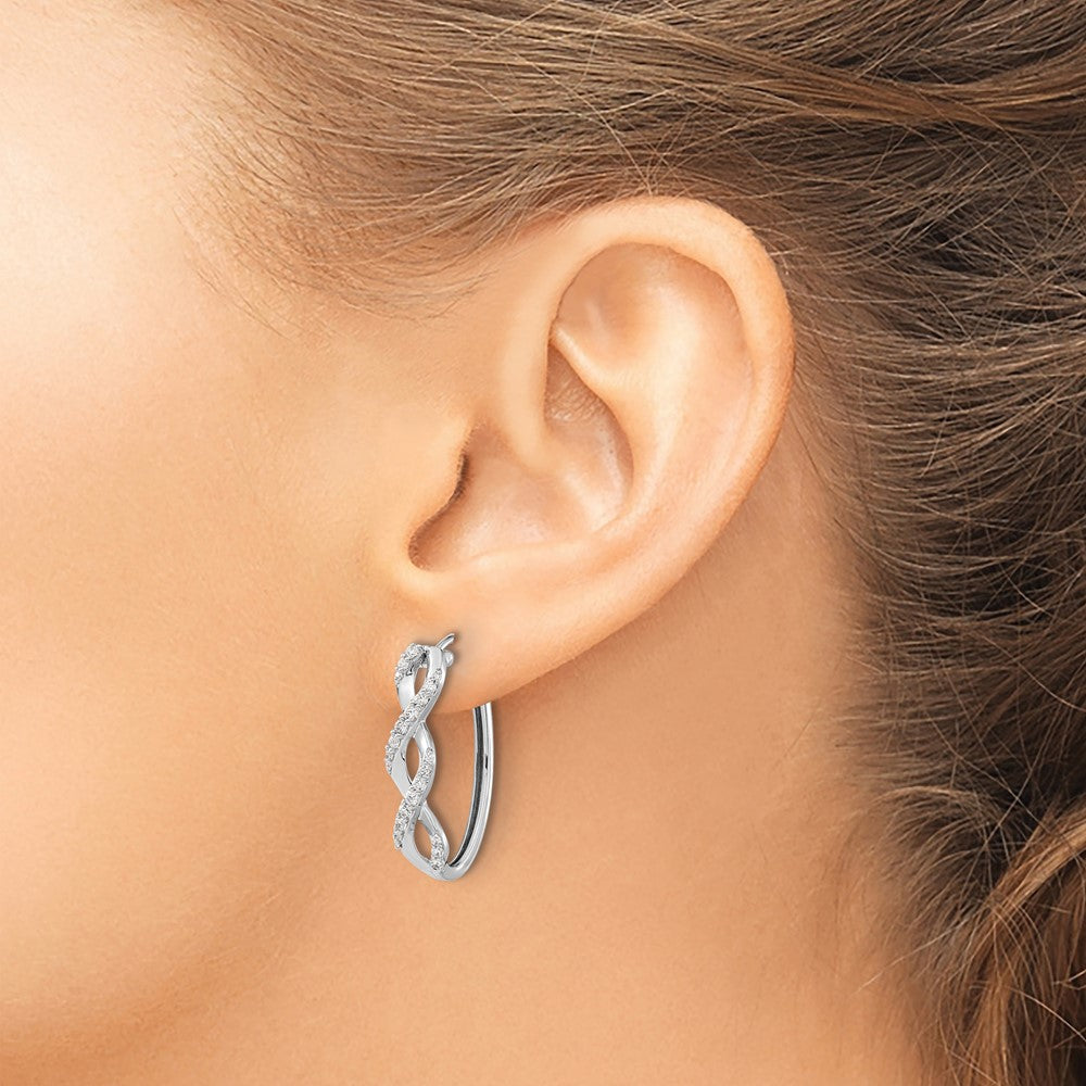 14k White Gold Diamond Fancy Earrings