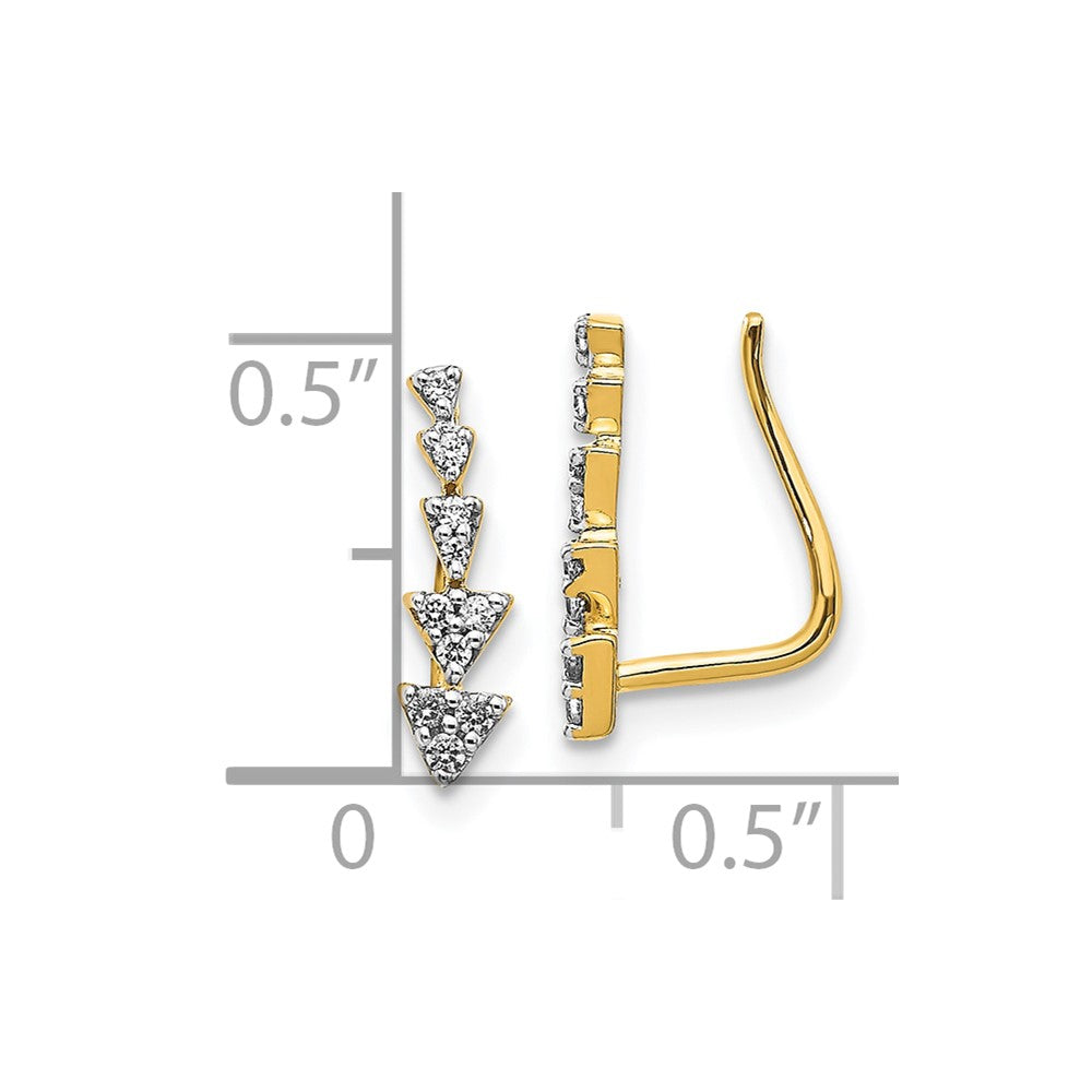 10k Diamond Ear Climber Earrings