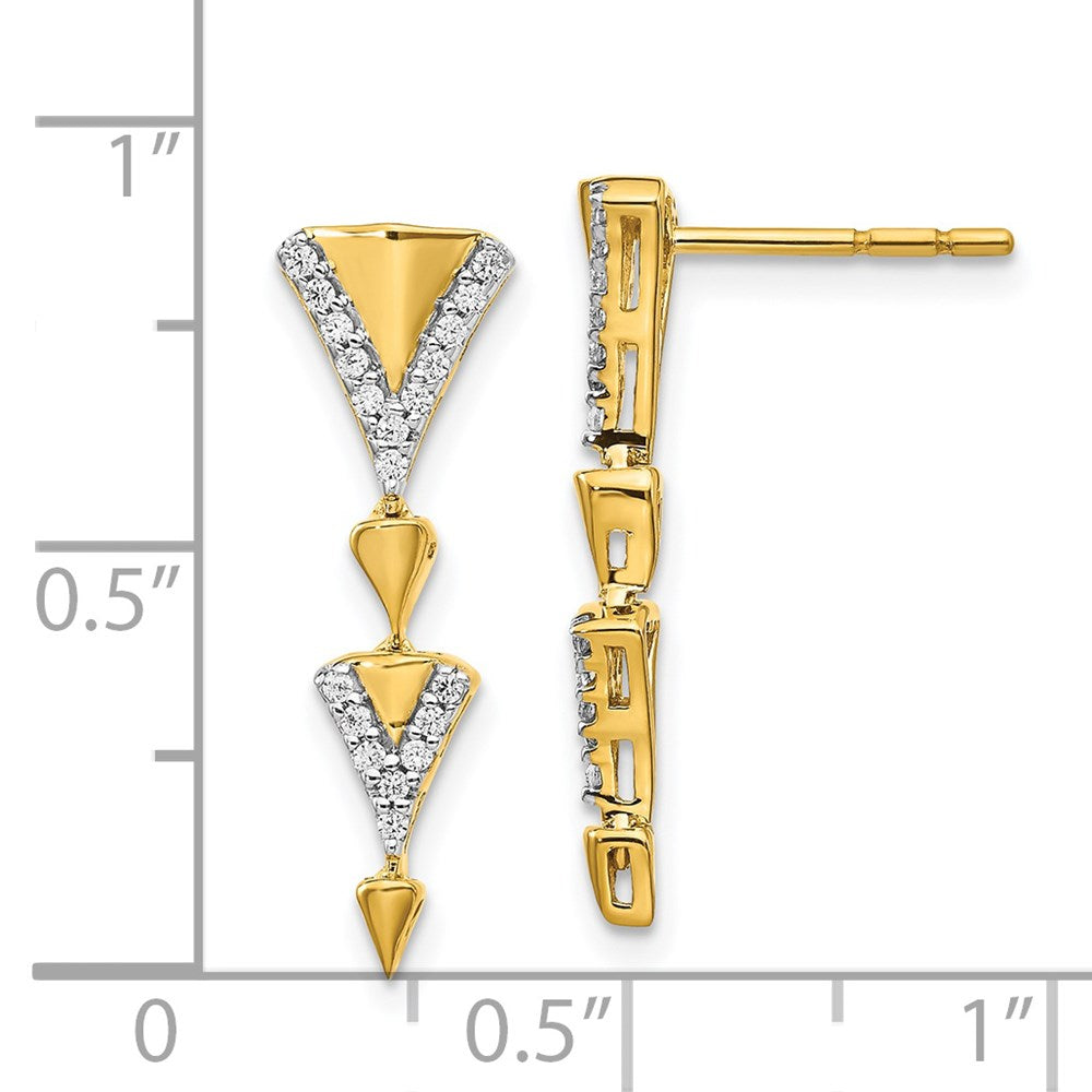 14k Diamond Fancy Post Dangle Earrings