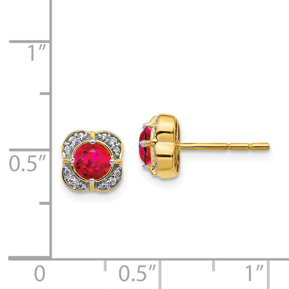 14k Diamond and Ruby Fancy Earrings