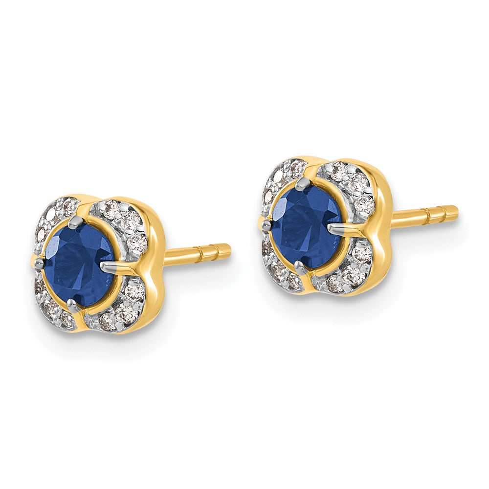 14k Diamond and Sapphire Fancy Earrings