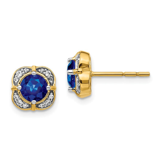 14k Diamond and Sapphire Fancy Earrings