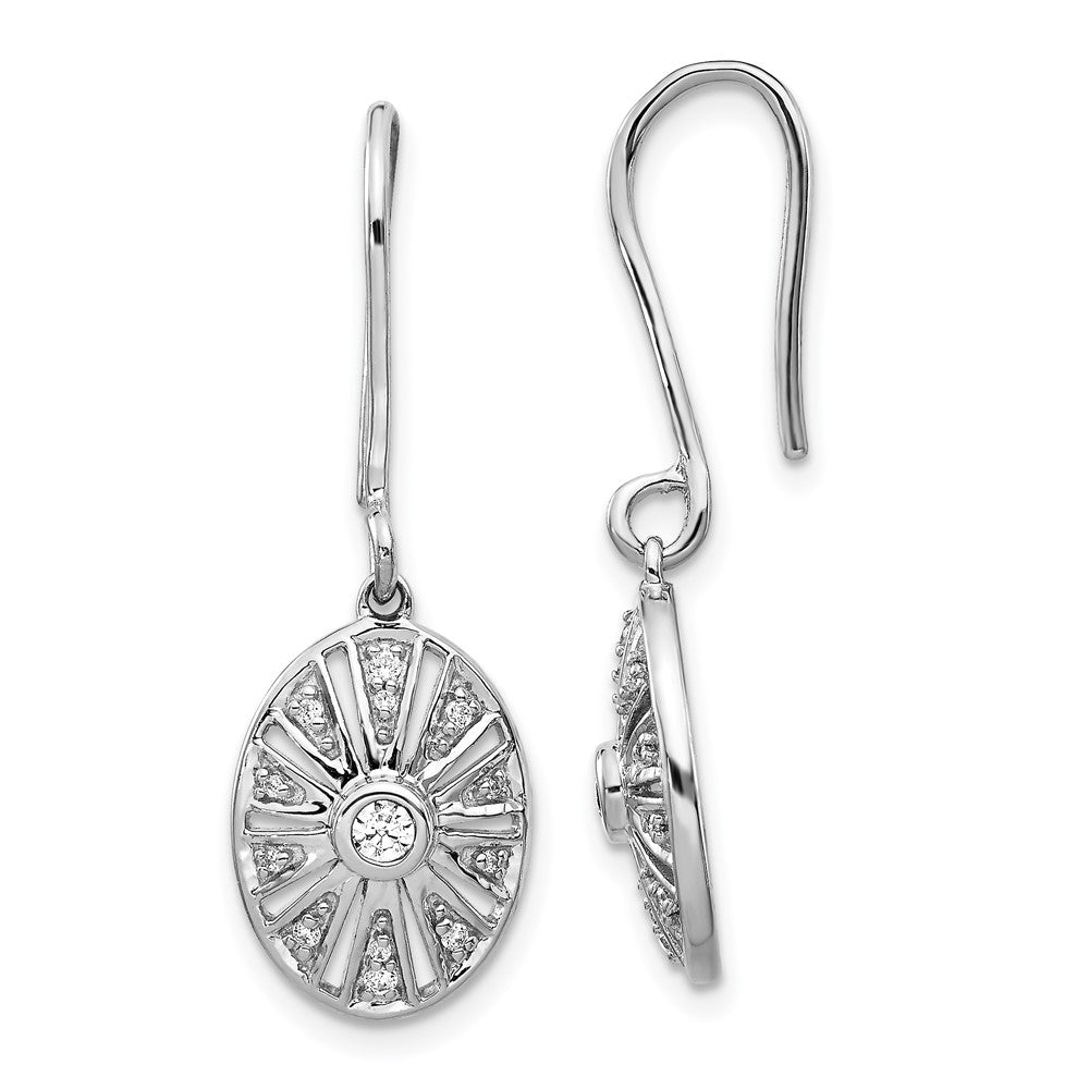 14k White Gold Diamond Vintage Dangle Earrings