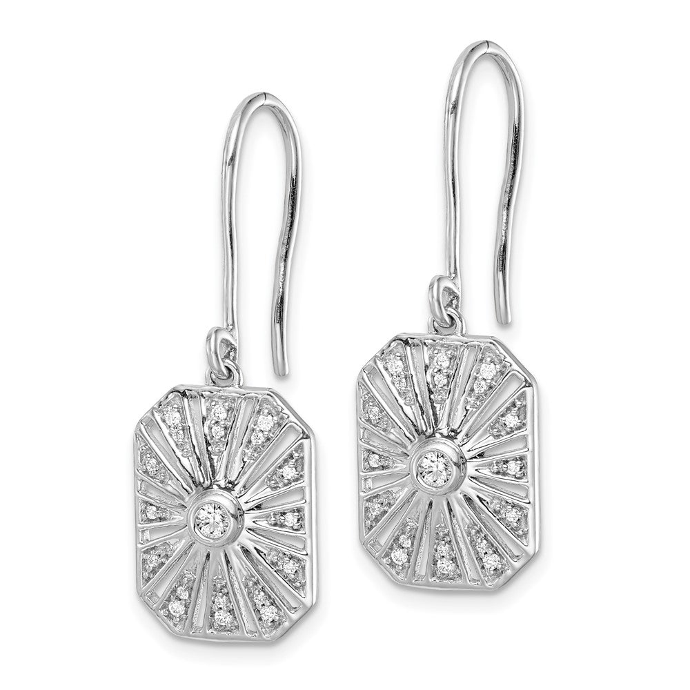 14k White Gold Diamond Vintage Dangle Earrings