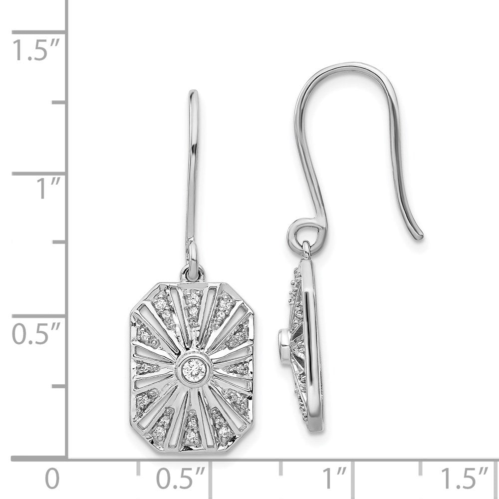 14k White Gold Diamond Vintage Dangle Earrings