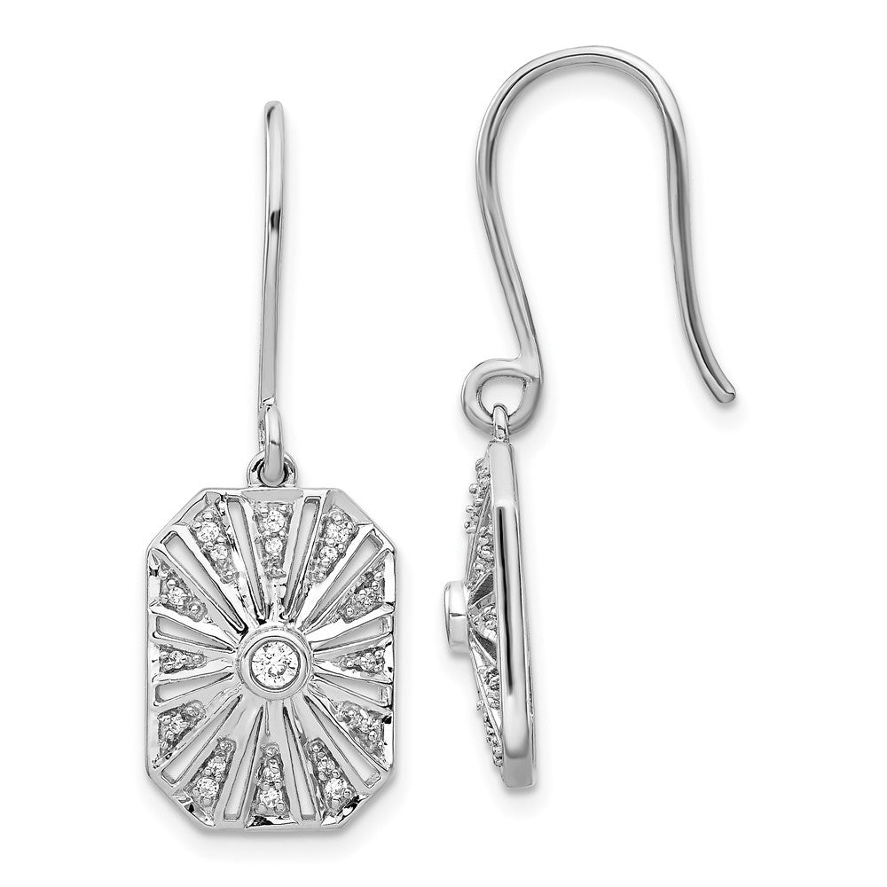 14k White Gold Diamond Vintage Dangle Earrings