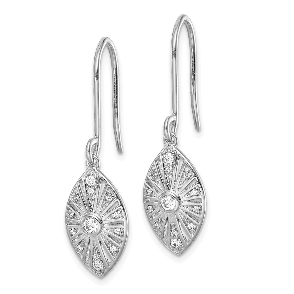 14k White Gold Diamond Vintage Dangle Earrings