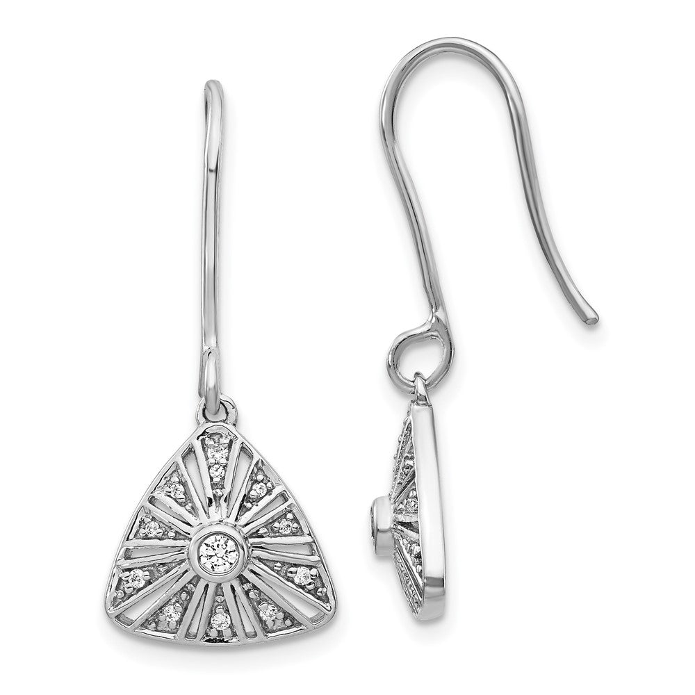 14k White Gold Diamond Vintage Dangle Earrings