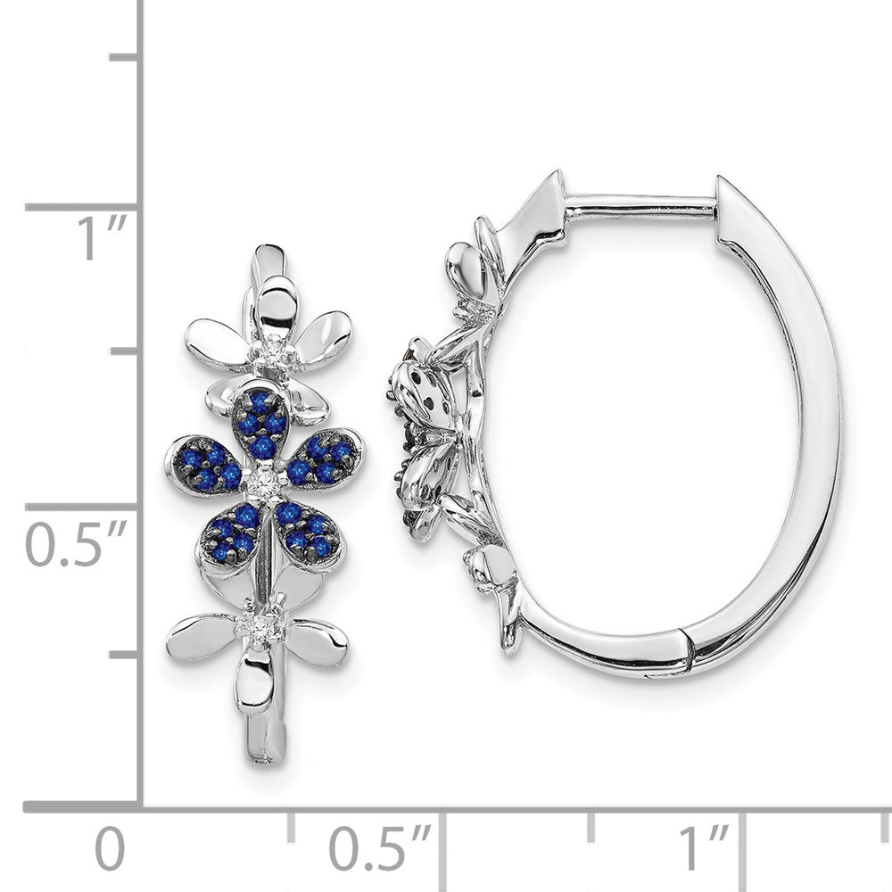 14k White Gold Diamond and Sapphire Earrings