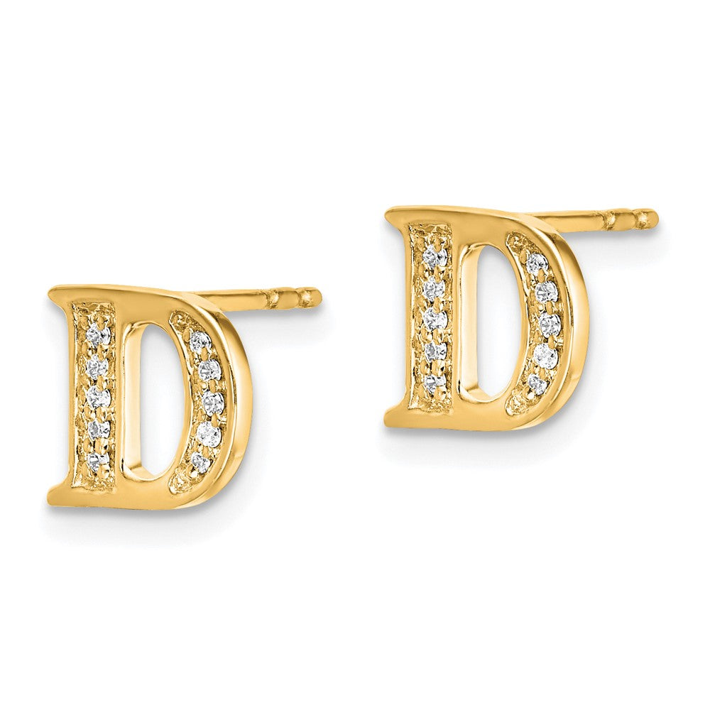 14k Diamond Initial D Earrings
