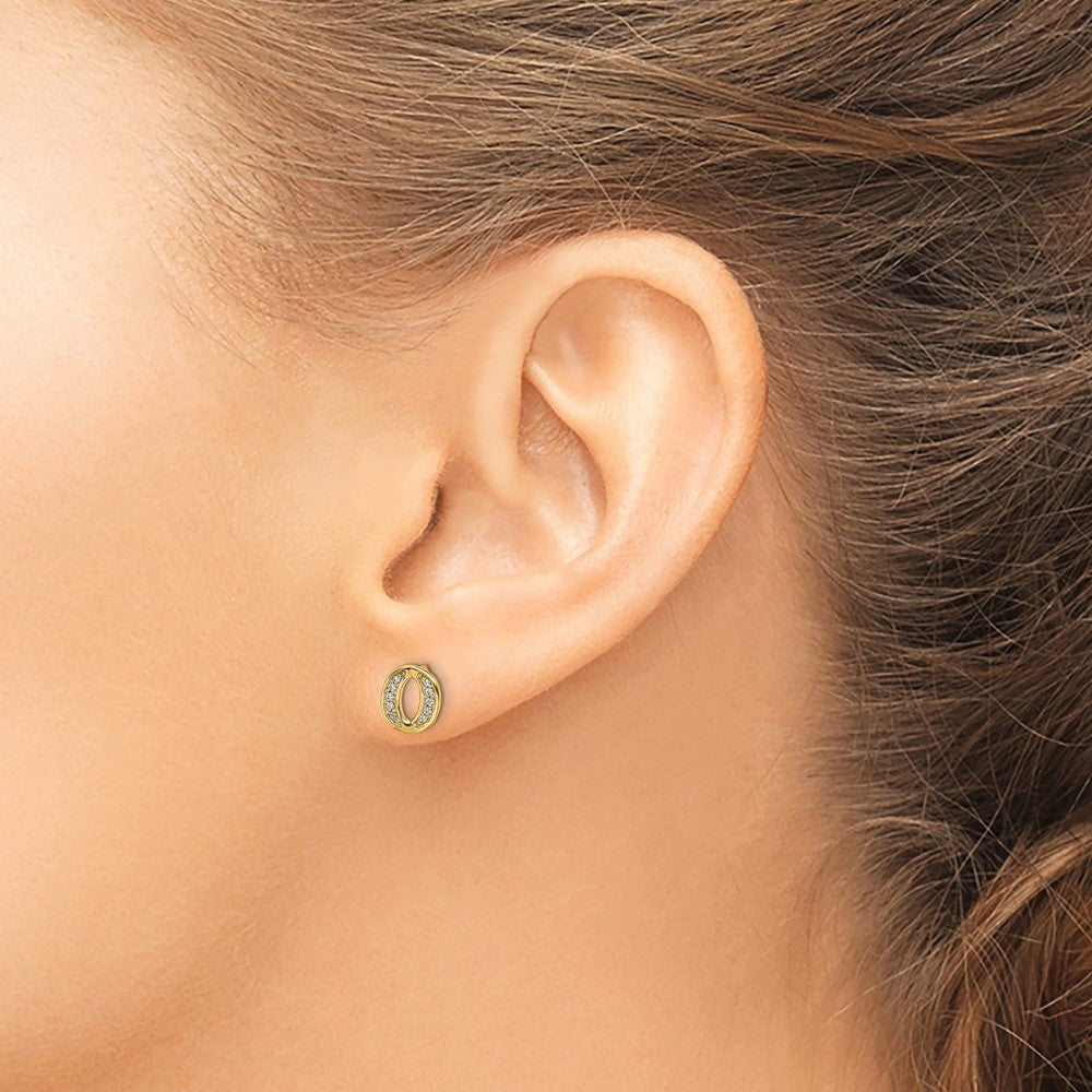 14k Diamond Initial O Earrings