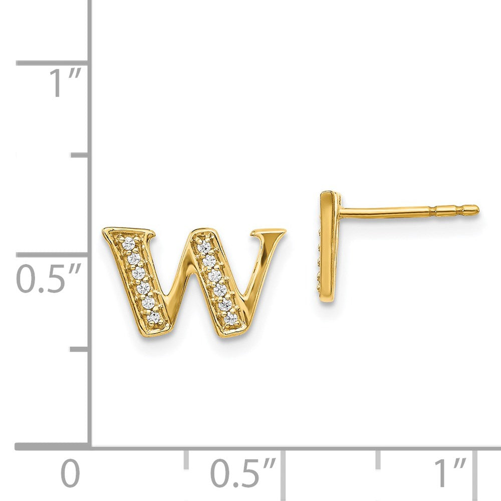 14k Diamond Initial W Earrings