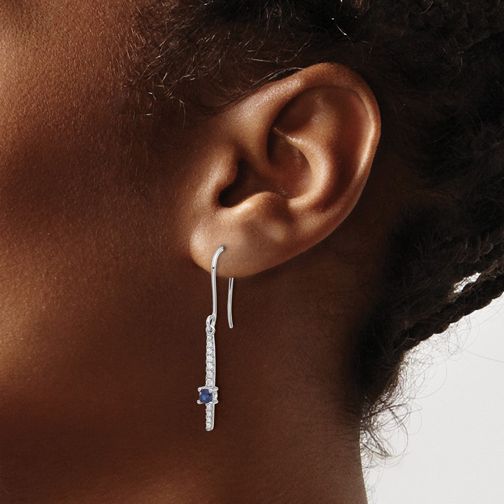 14k White Gold Diamond and Sapphire Fancy Earrings