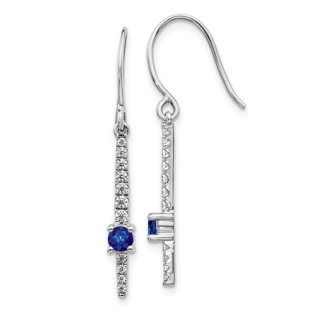 14k White Gold Diamond and Sapphire Fancy Earrings