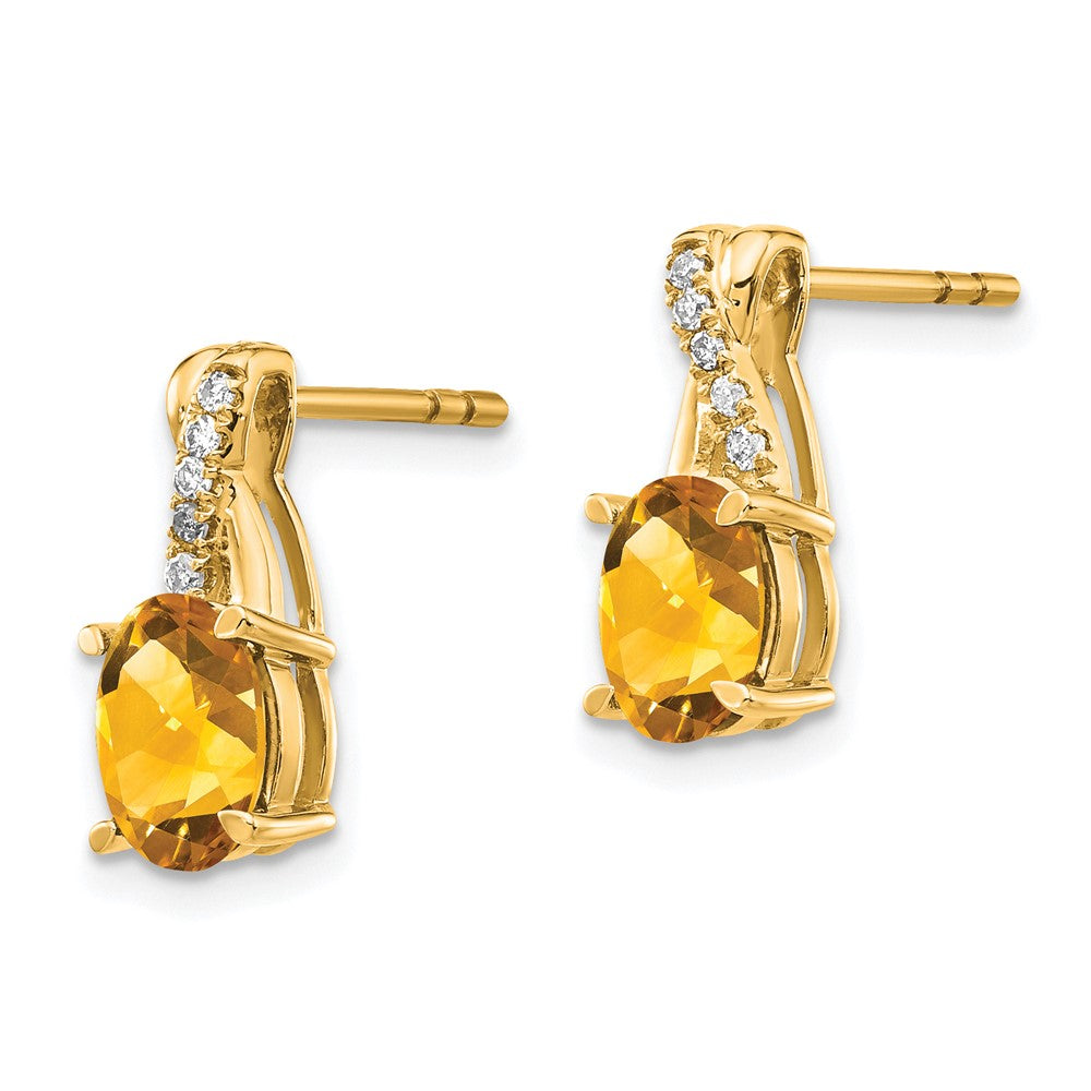 14K Citrine and Diamond Earrings