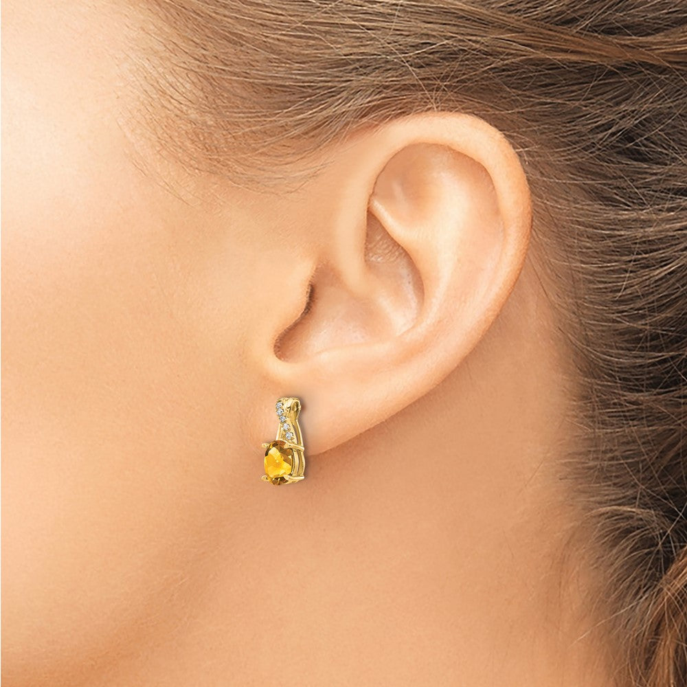 14K Citrine and Diamond Earrings