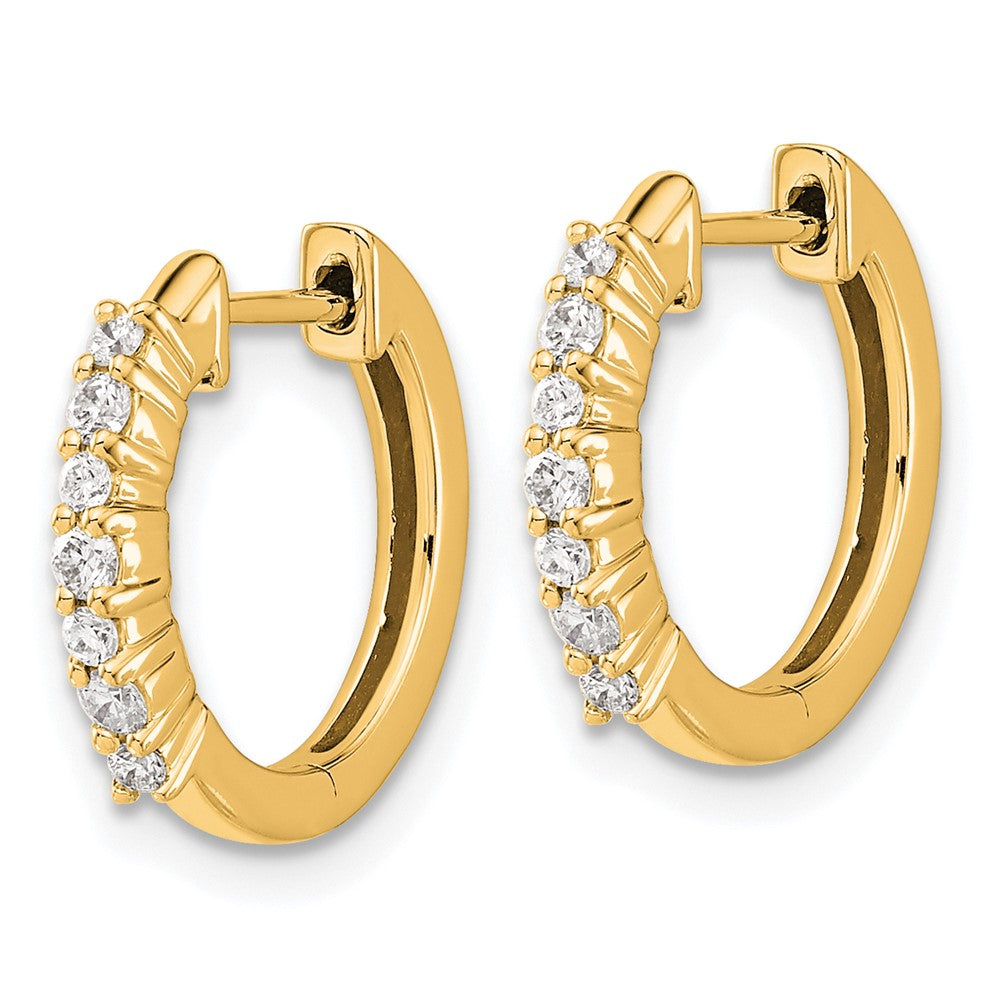 14k Diamond Hinged Hoop Earrings