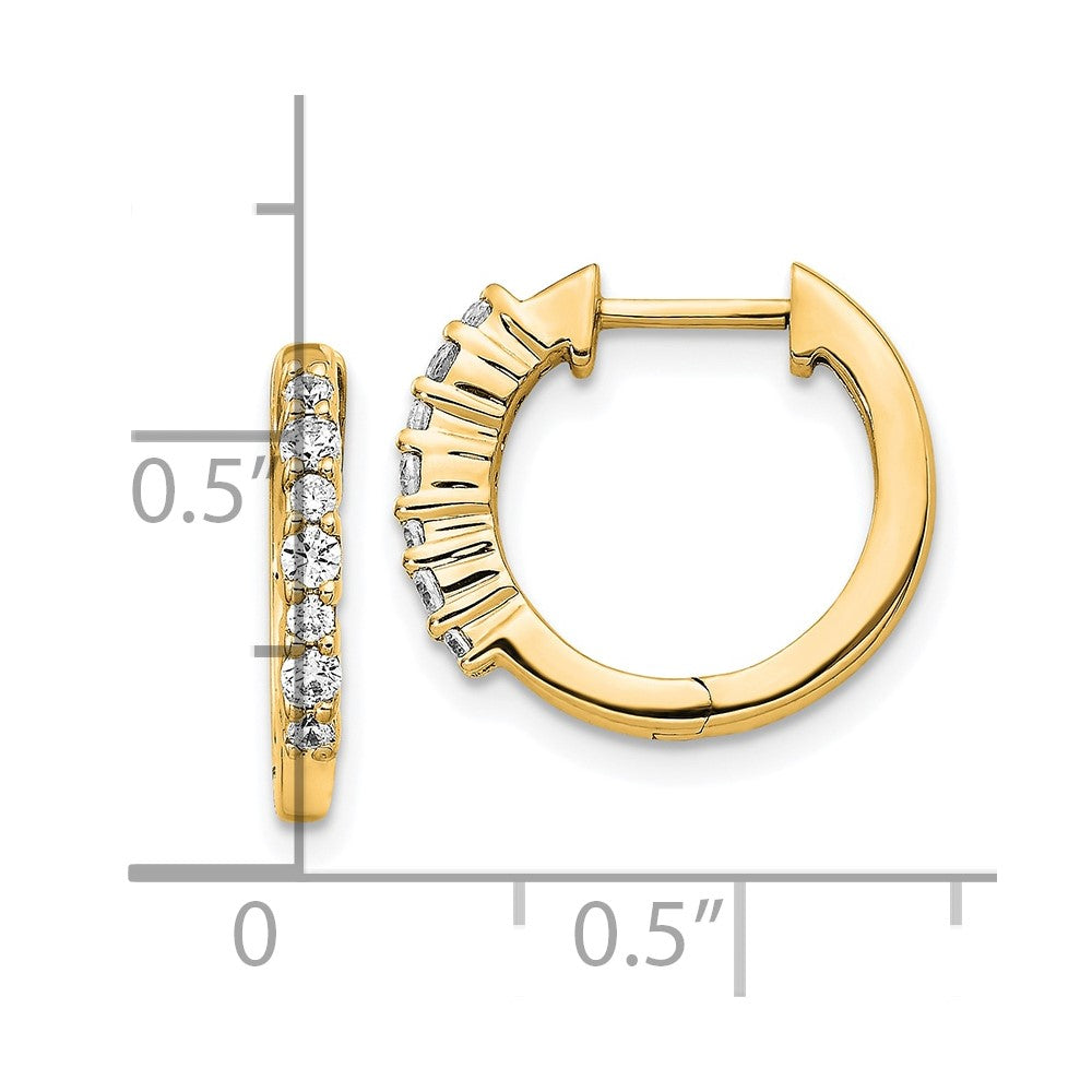 14k Diamond Hinged Hoop Earrings