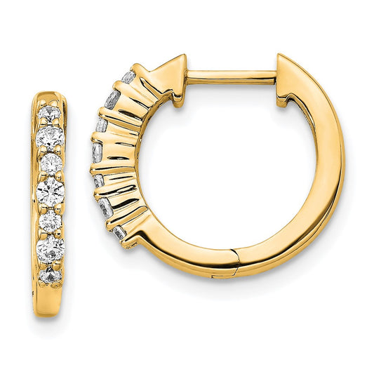 14k Diamond Hinged Hoop Earrings