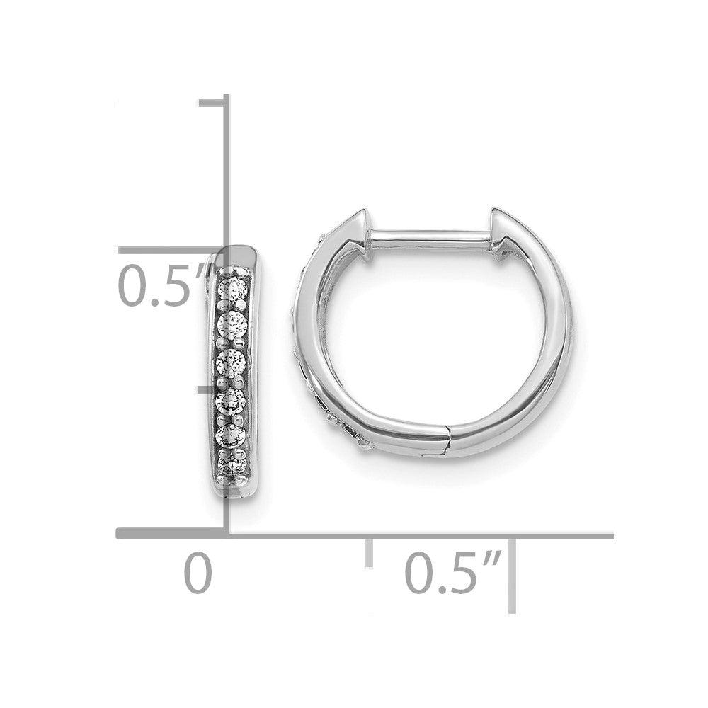 10k White Gold Diamond Hinged Hoop Earrings