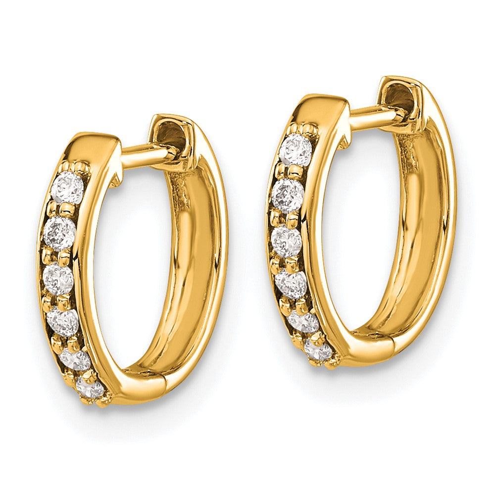 14k Diamond Hinged Hoop Earrings