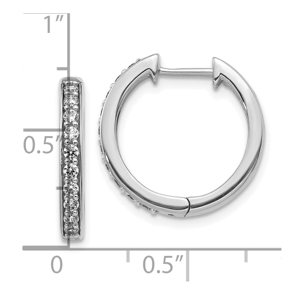 10k White Gold Diamond Hinged Hoop Earrings