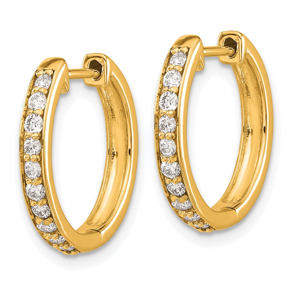 14k Diamond Hinged Hoop Earrings