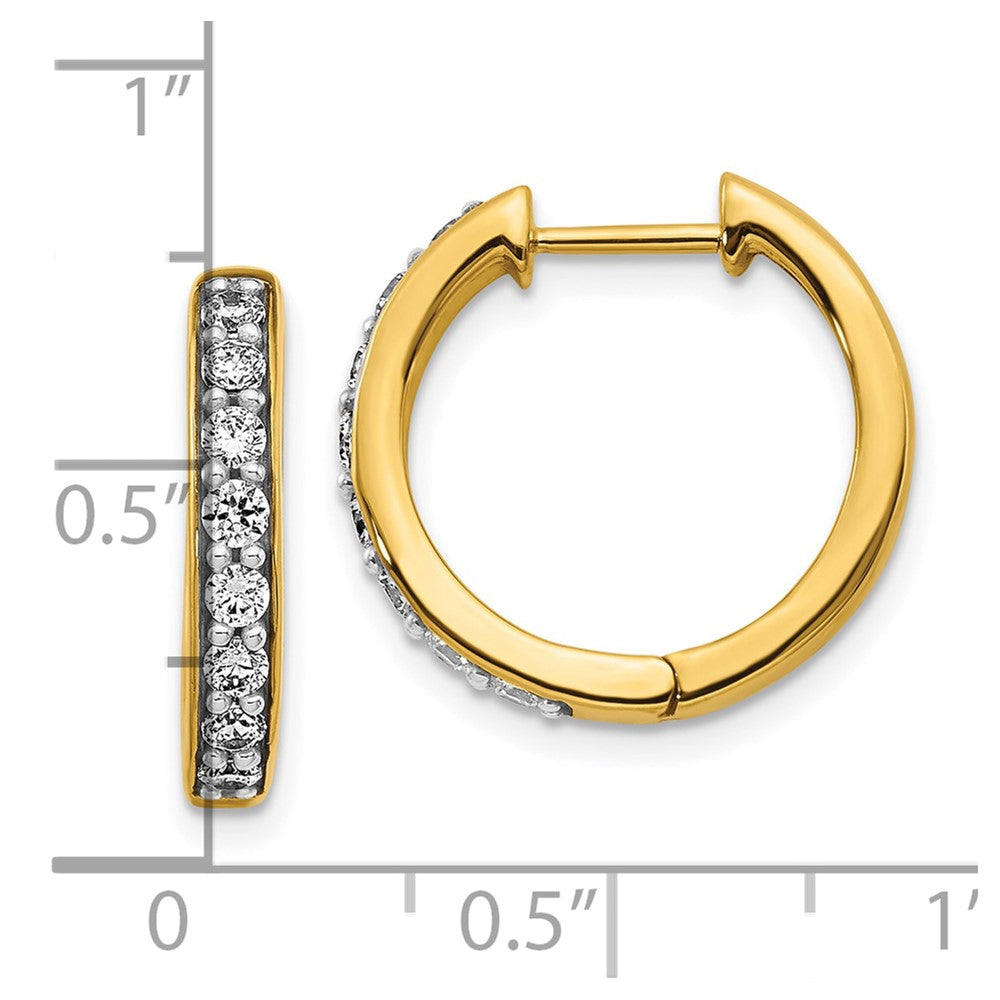 10k Diamond Hinged Hoop Earrings