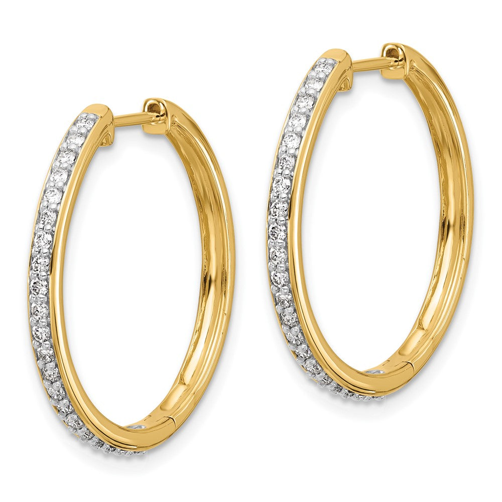 14k Diamond Hinged Hoop Earrings