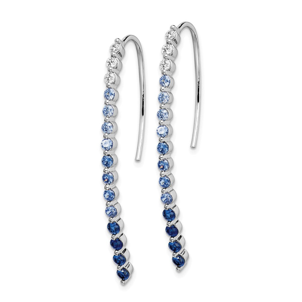 14k White Gold Diamond and Sapphire Earrings
