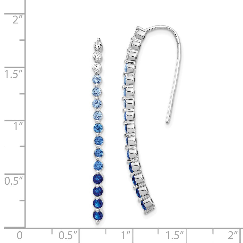 14k White Gold Diamond and Sapphire Earrings