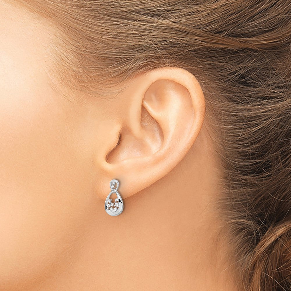 14k White Gold Diamond Post Earrings