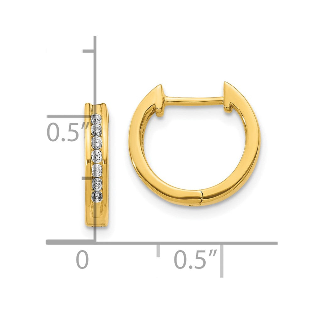 10k Diamond Hinged Hoop Earrings