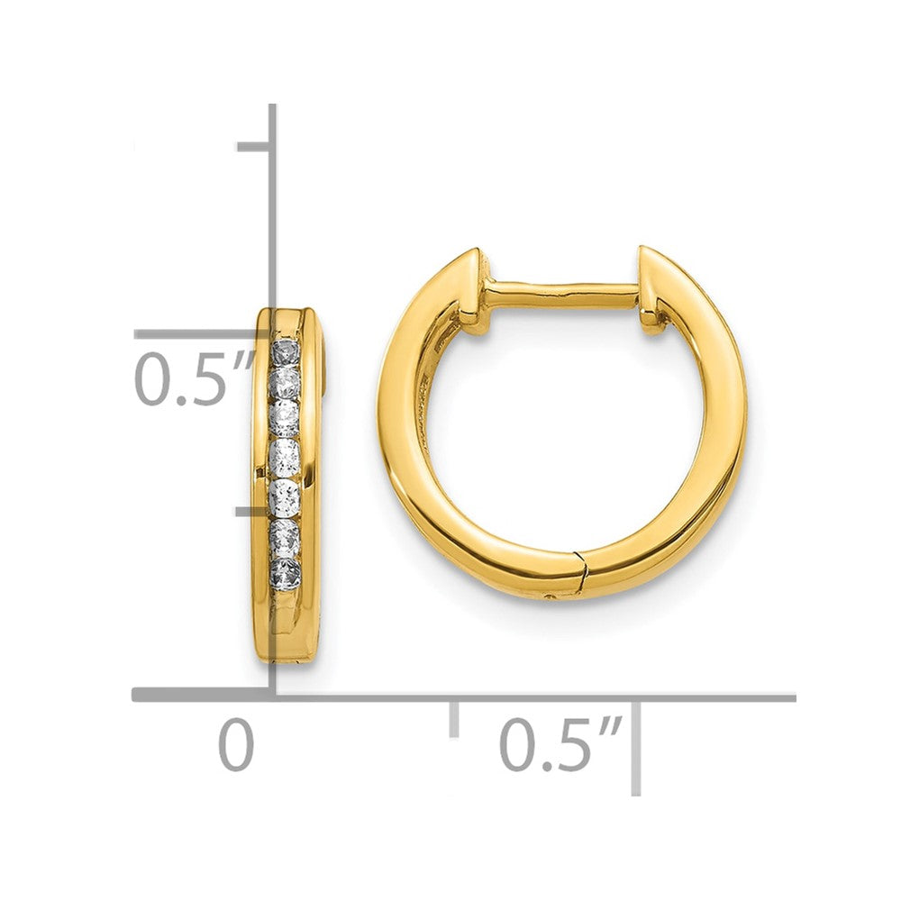 10k Diamond Hinged Hoop Earrings