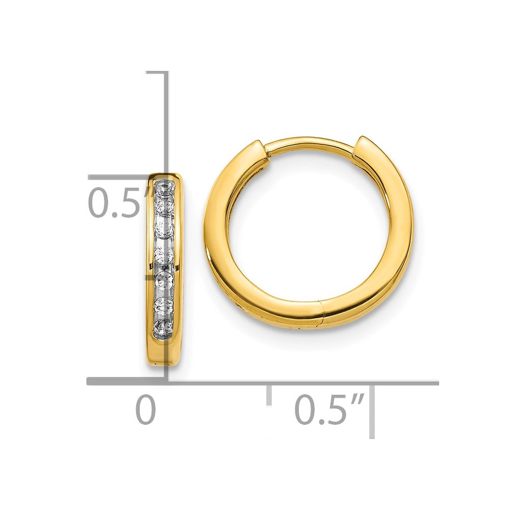 10k Diamond Hinged Hoop Earrings