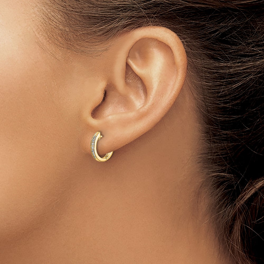 14k Diamond Hinged Hoop Earrings