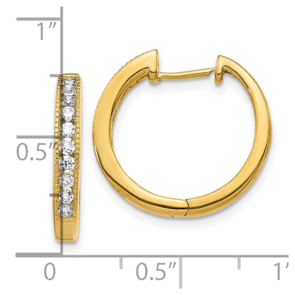 10k Diamond Hinged Hoop Earrings