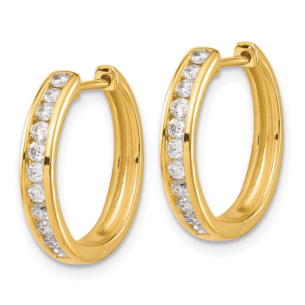 14k Diamond Hinged Hoop Earrings
