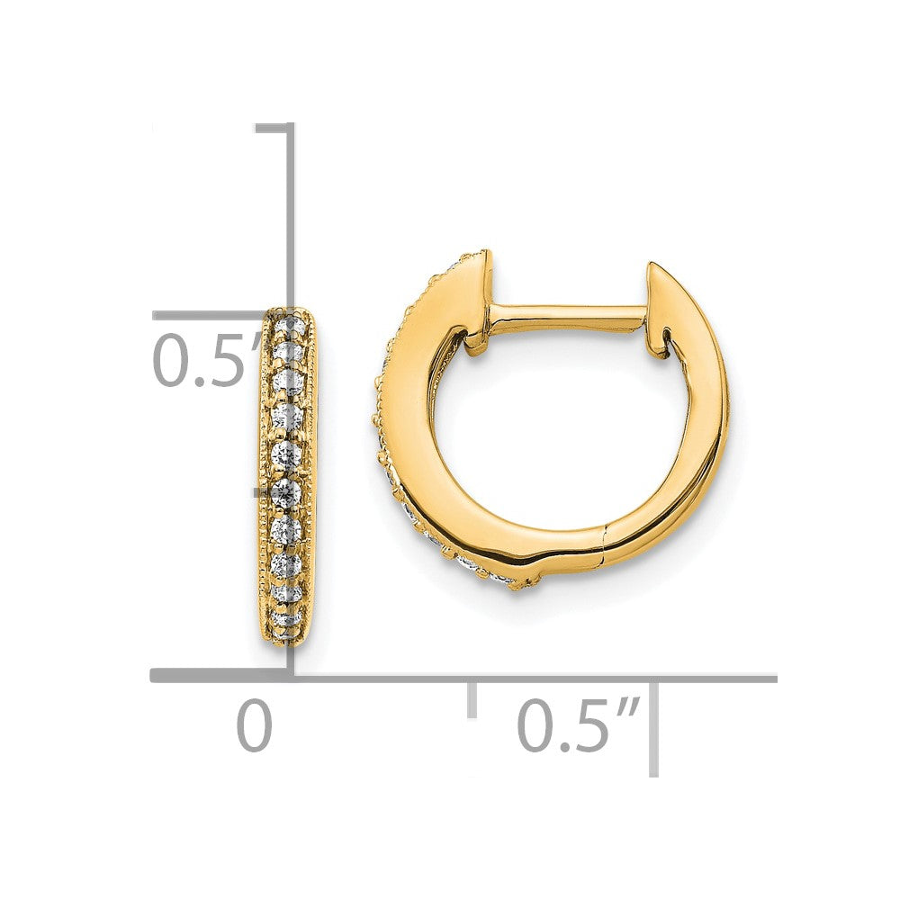 10k Diamond Hinged Hoop Earrings