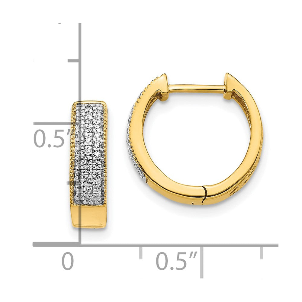 10k Diamond Hinged Hoop Earrings